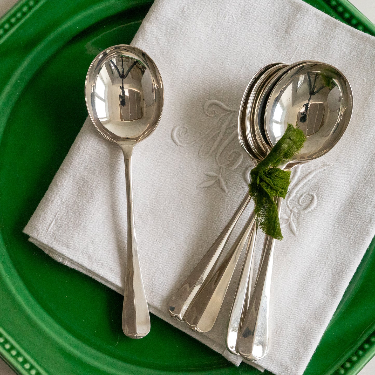 6 Mappin & Webb Rattail Design Soup Spoons
