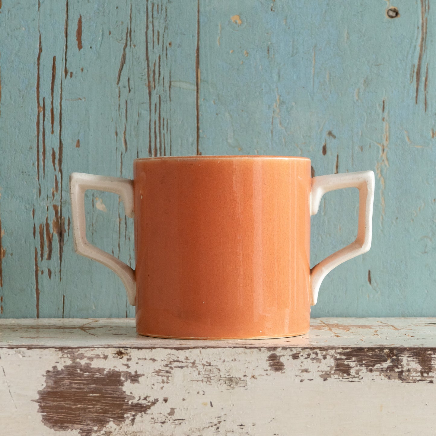 Antique Mocha Ware Pink Pint Mug