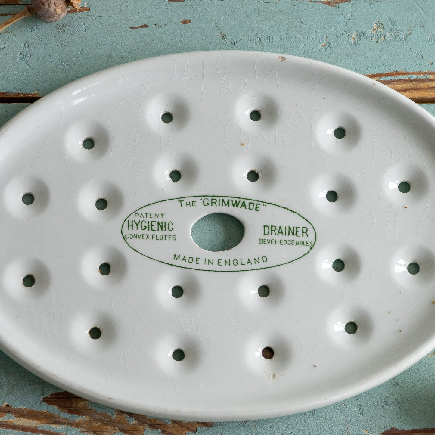 Early White Ironstone Drainer by Grimwade