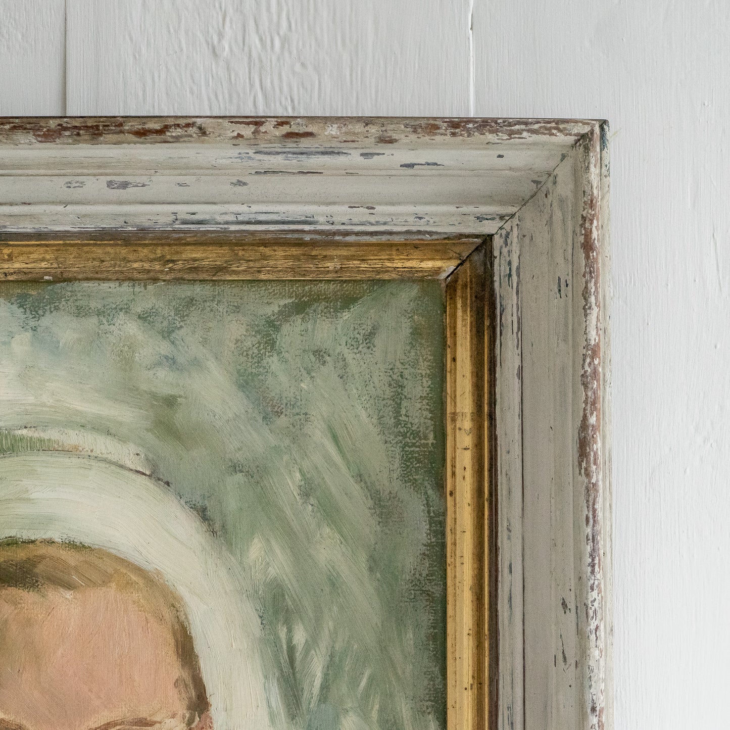 Framed Oil Painting of a Young Girl
