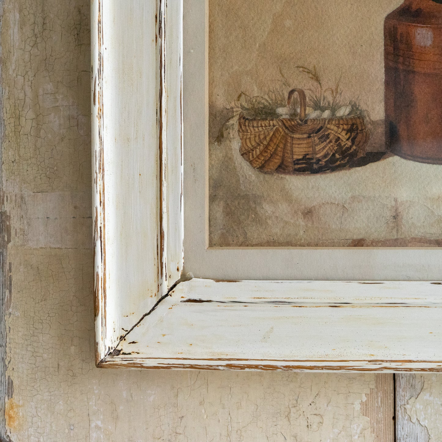 Framed Rustic Still Life Watercolour Painting