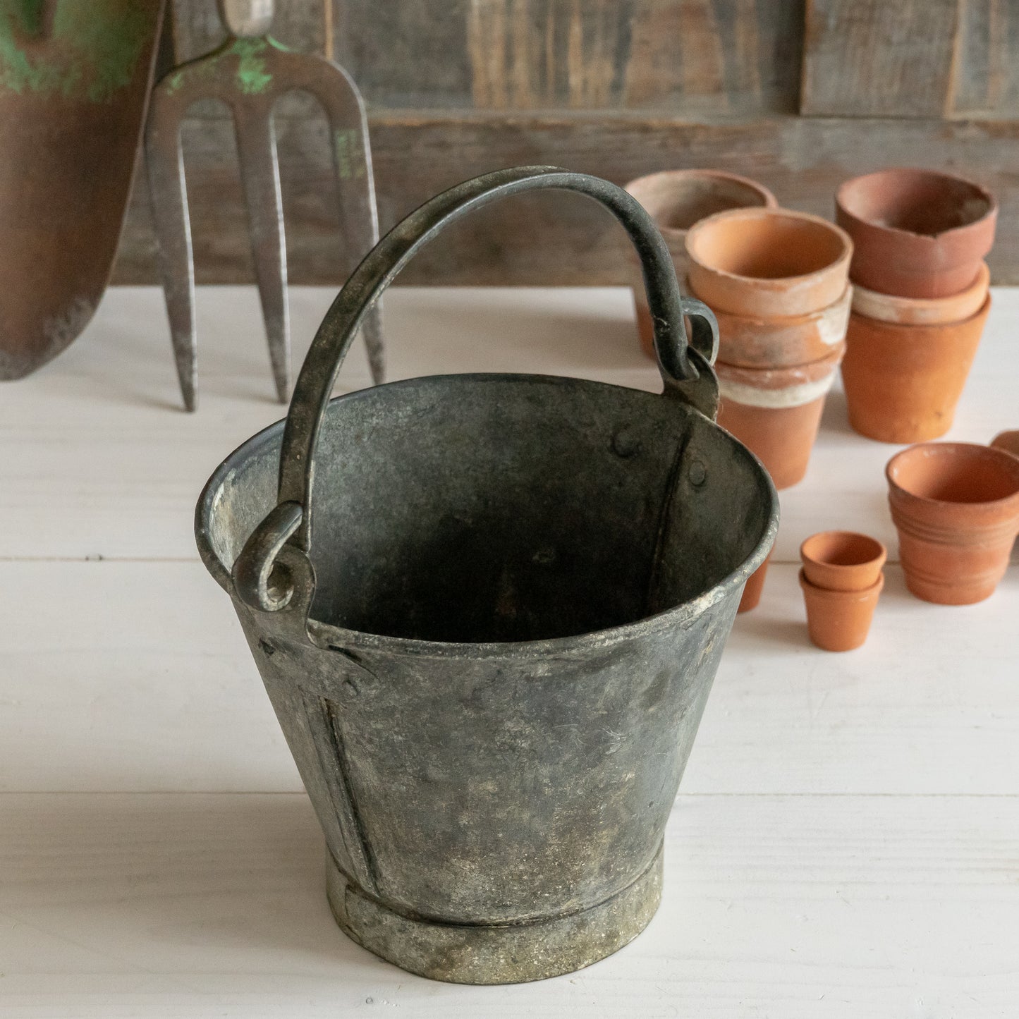 Tiny Rustic Salesman Sample Galvanised Bucket