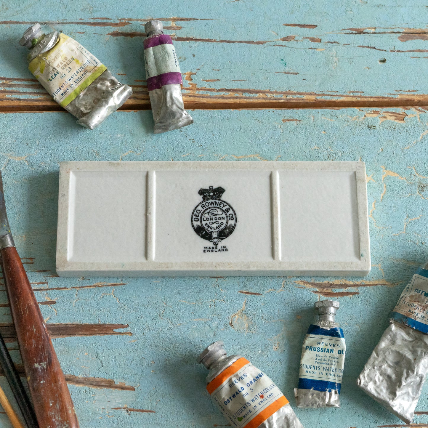 Vintage ROWNEY & Co ironstone Paint Palette