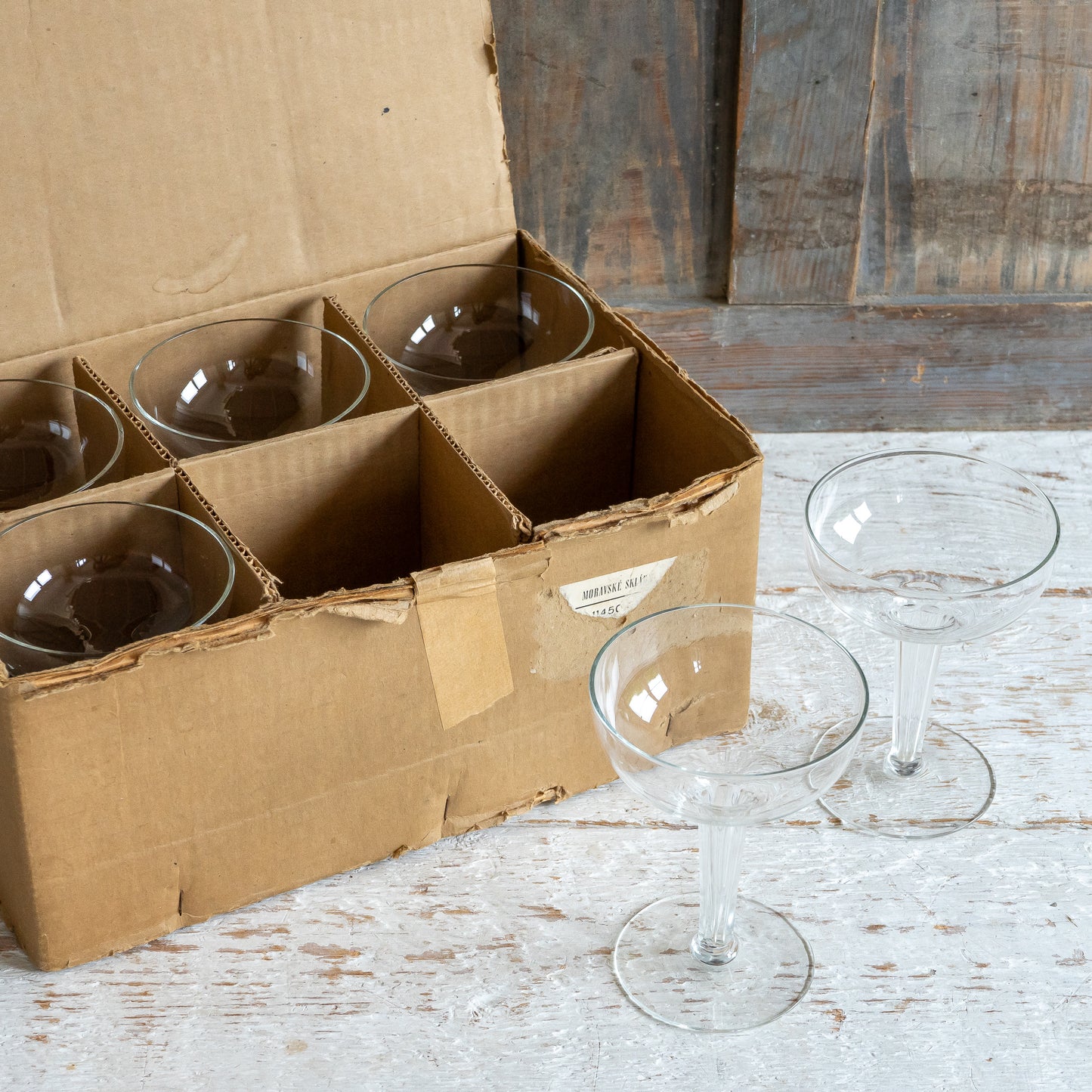 Antique French Hollow Stem Champagne Glasses