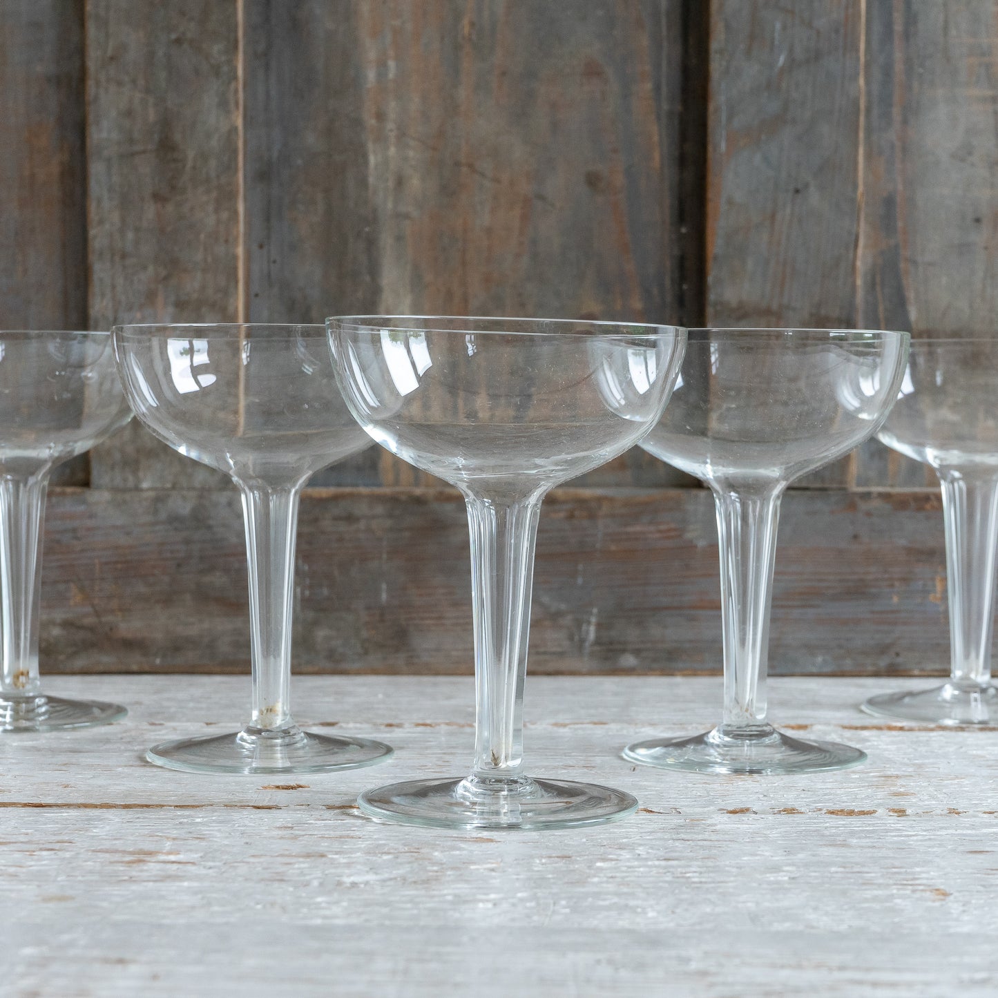 Antique French Hollow Stem Champagne Glasses
