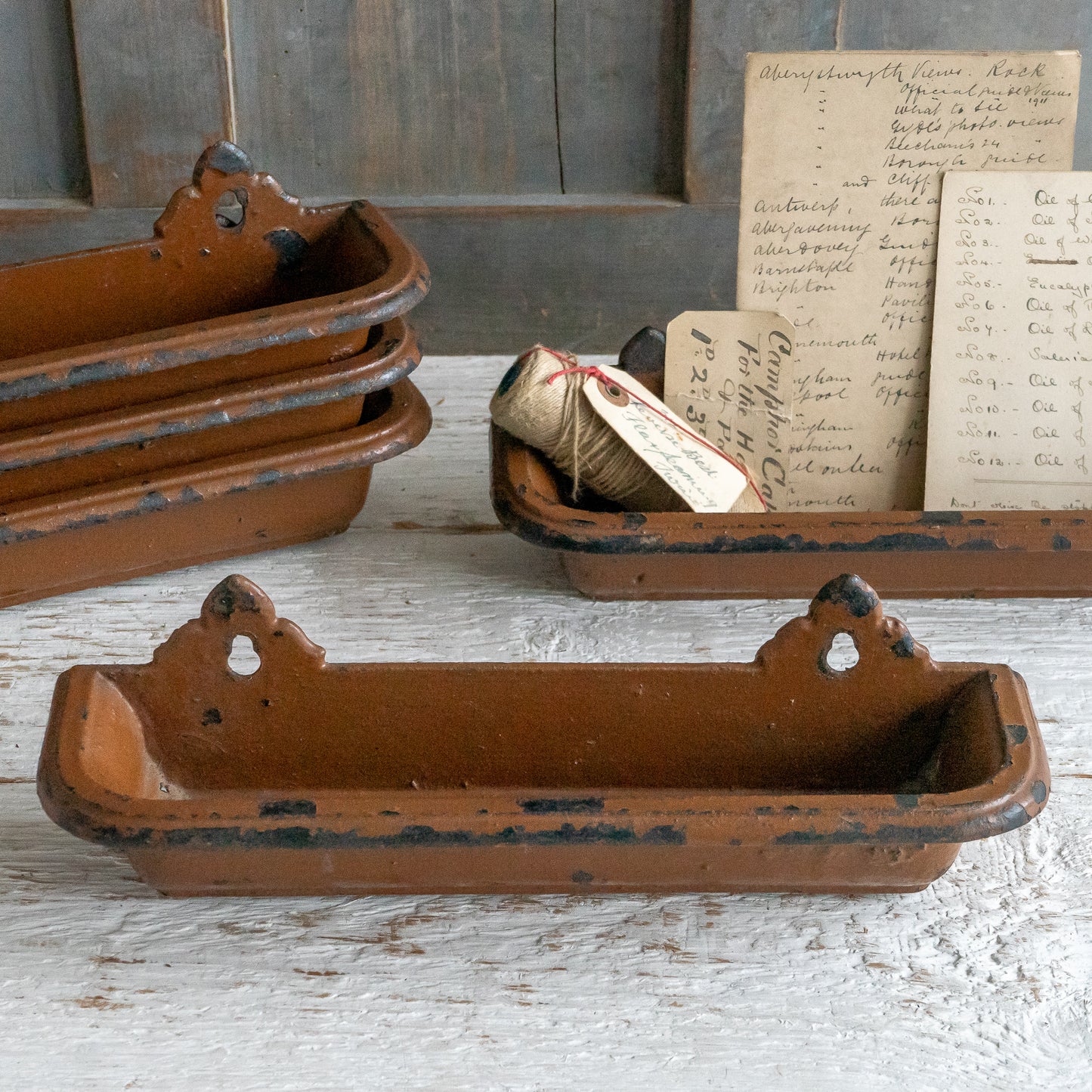 Antique Cast Iron Church Pew Drip Tray
