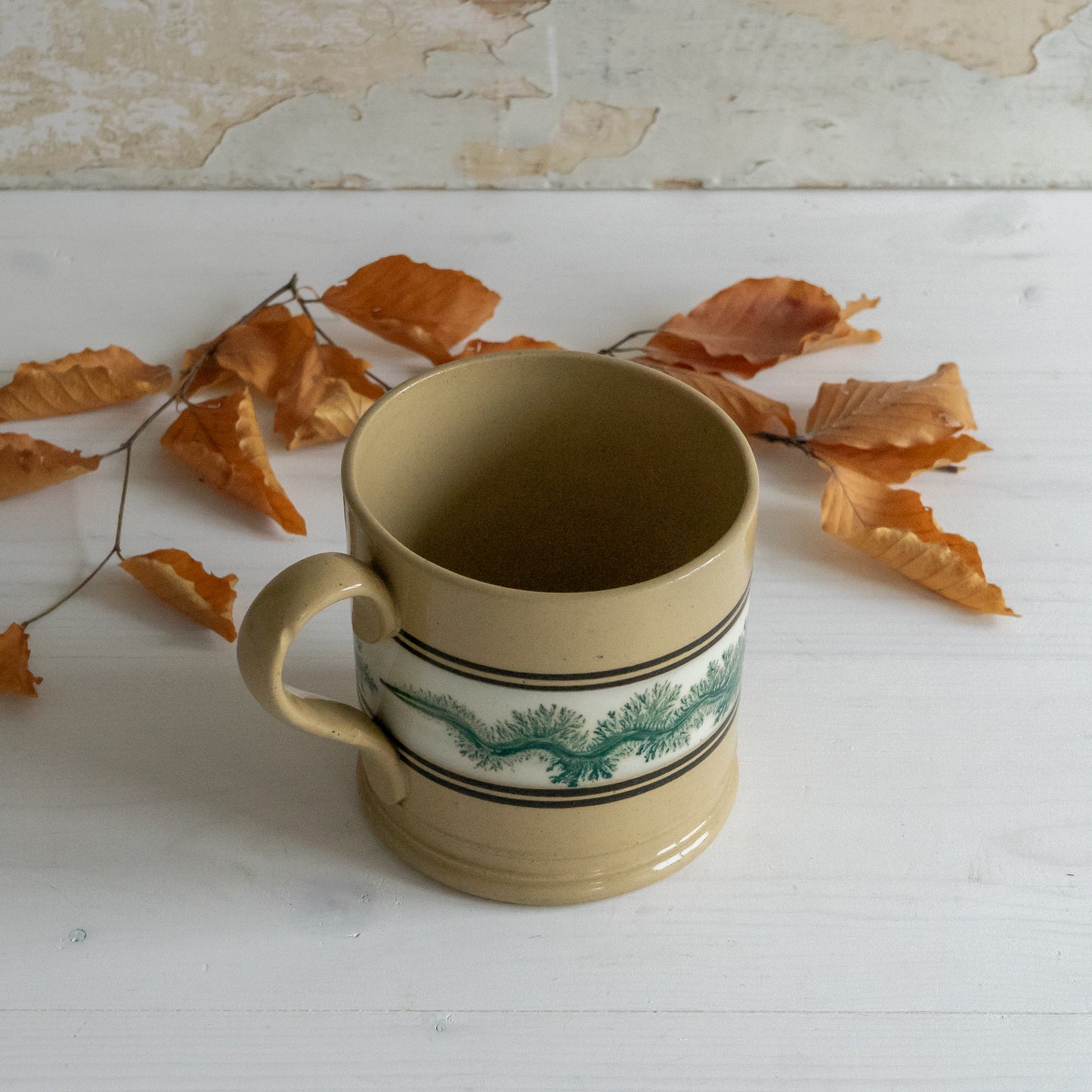 Antique Green Mocha ware Mug