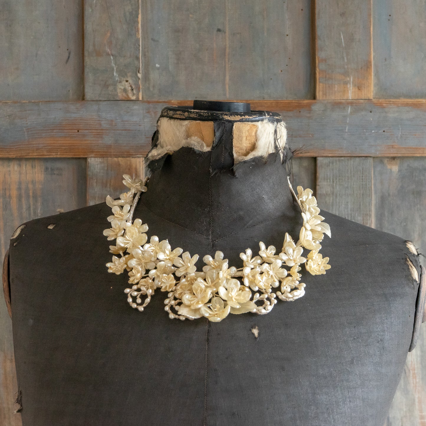 Vintage Wax Flower Bridal Headdress Crown