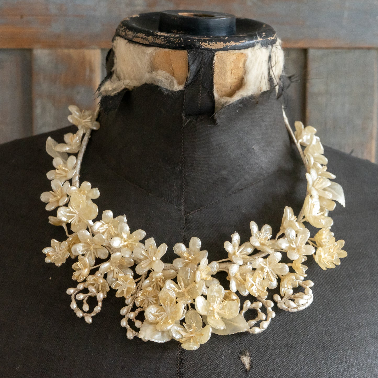 Vintage Wax Flower Bridal Headdress Crown