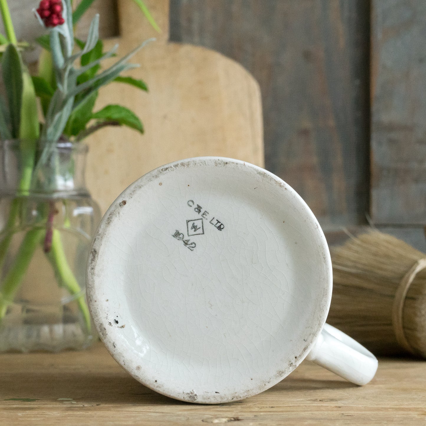 Big Vintage White China Mug