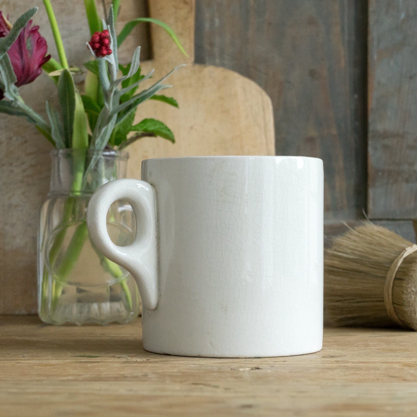 Big Vintage White China Mug