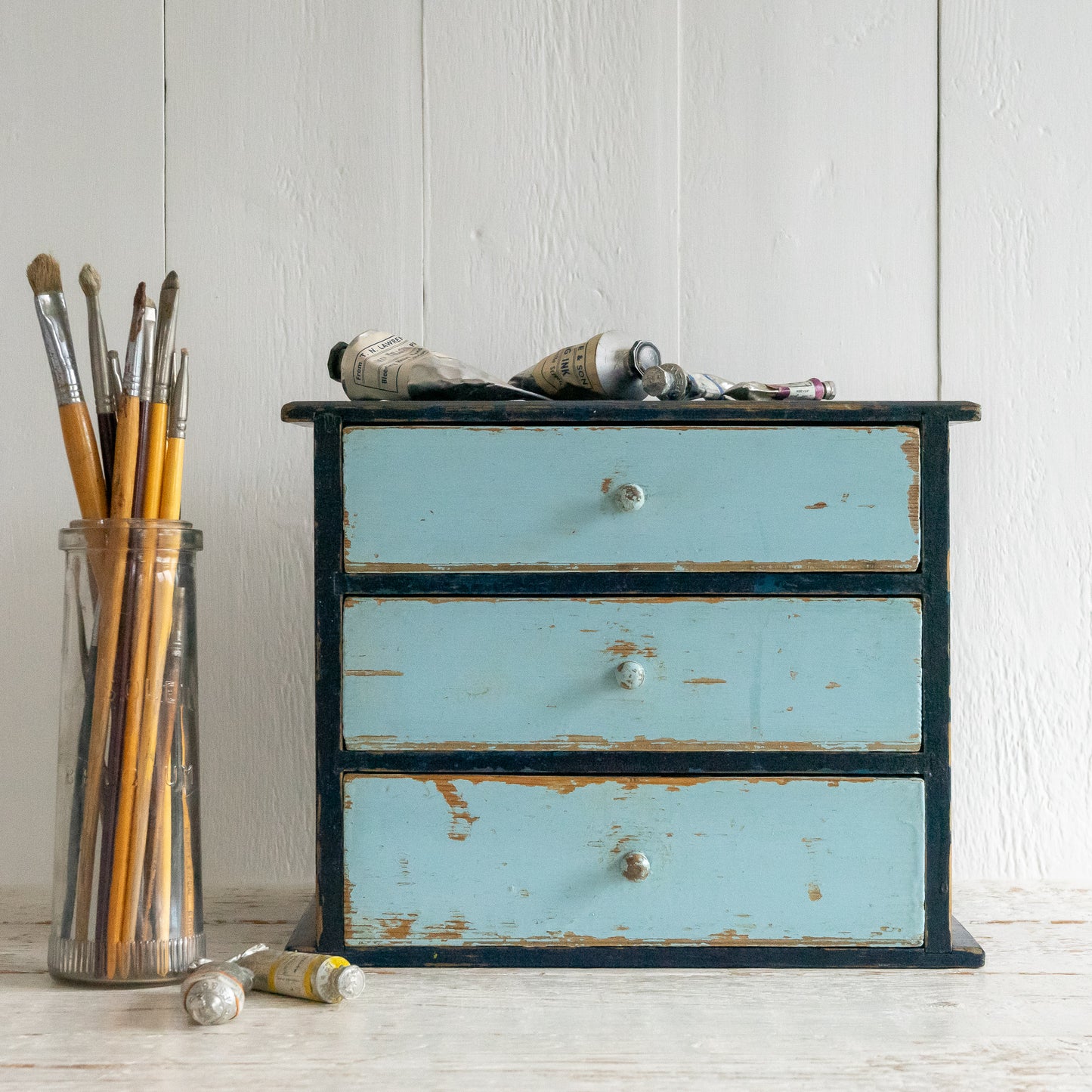 Cute Little Blue Painted Drawers