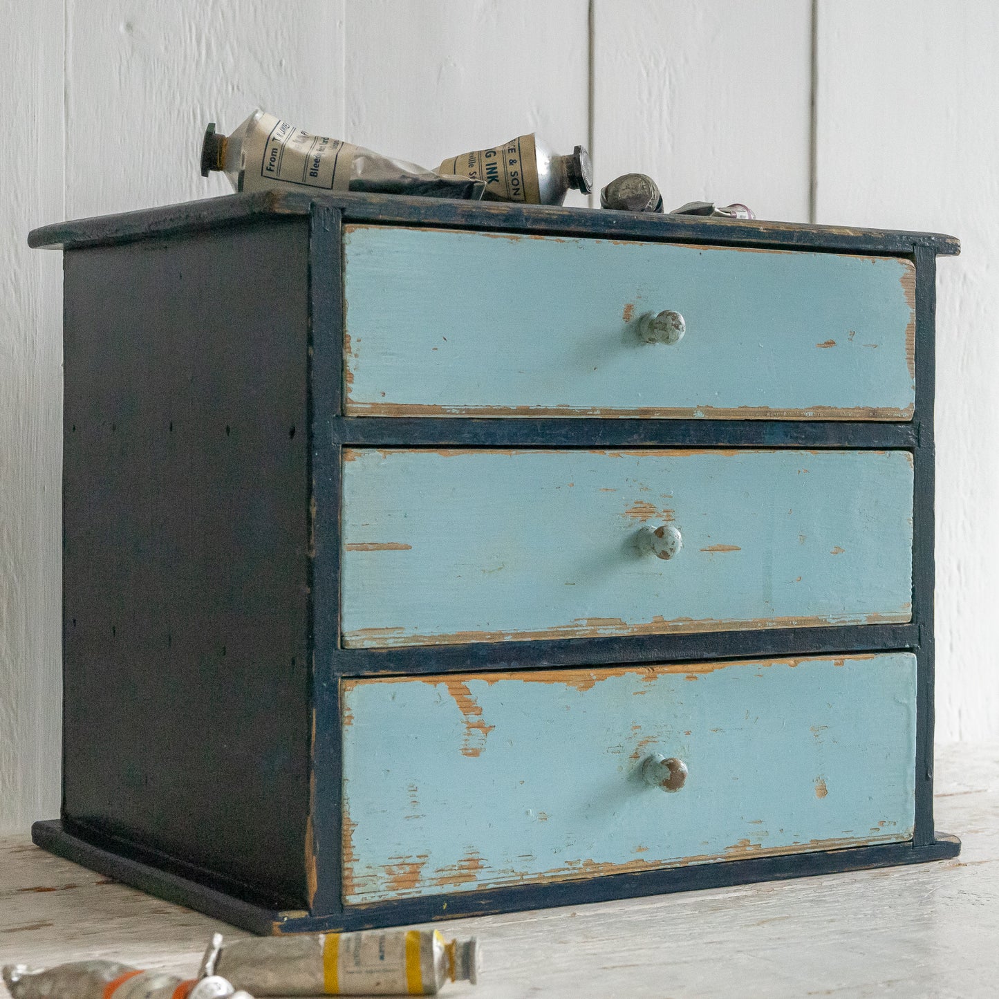 Cute Little Blue Painted Drawers