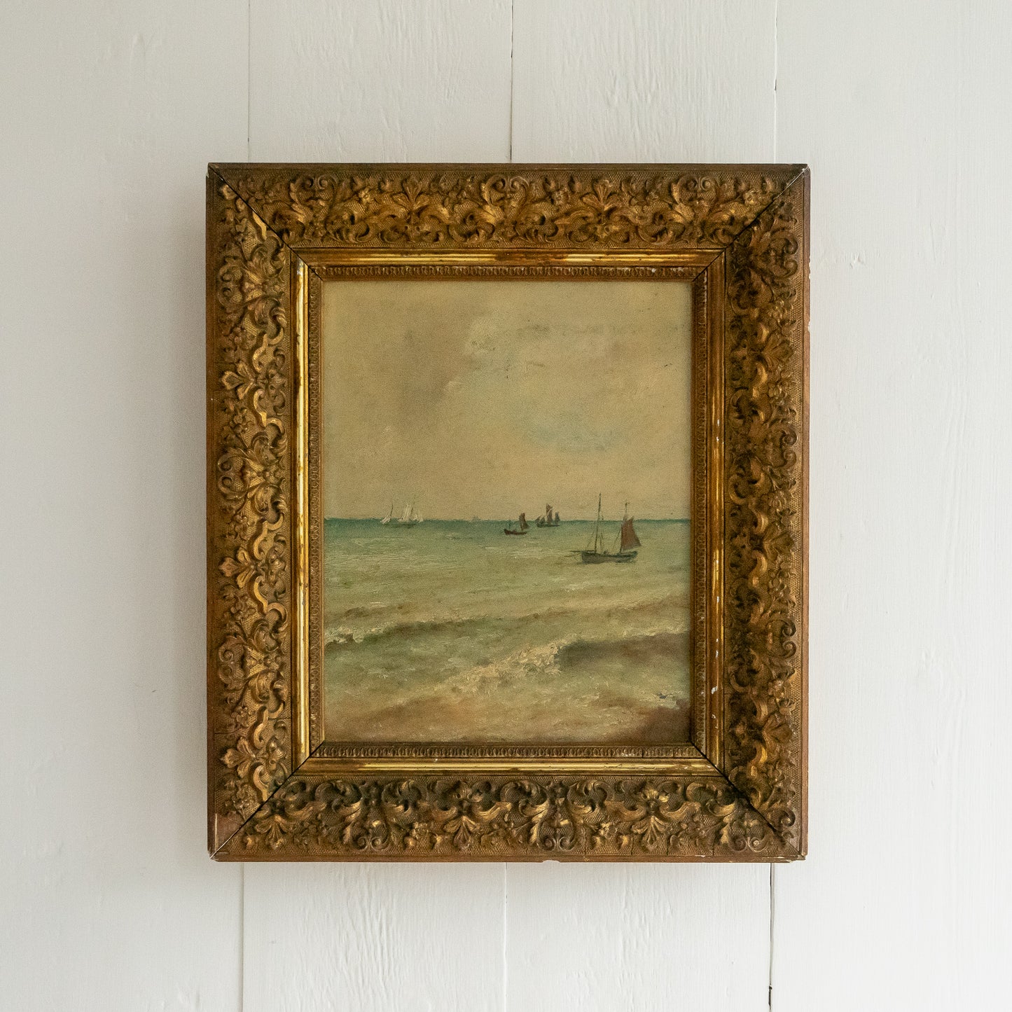 Decorative Framed Oil Painting of a Seascape