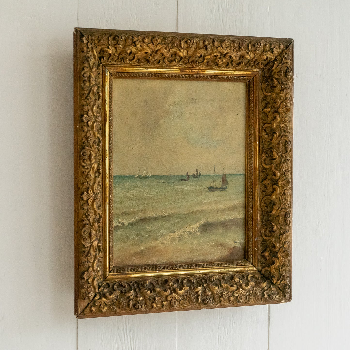 Decorative Framed Oil Painting of a Seascape