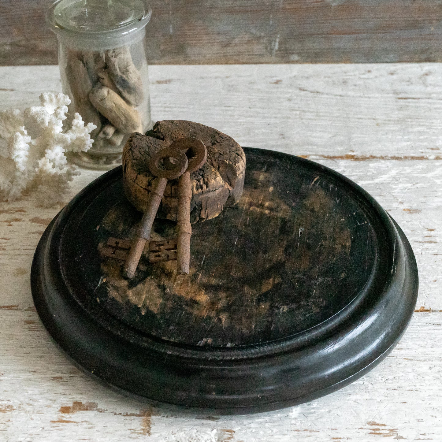Ebonised Wooden Dome Base