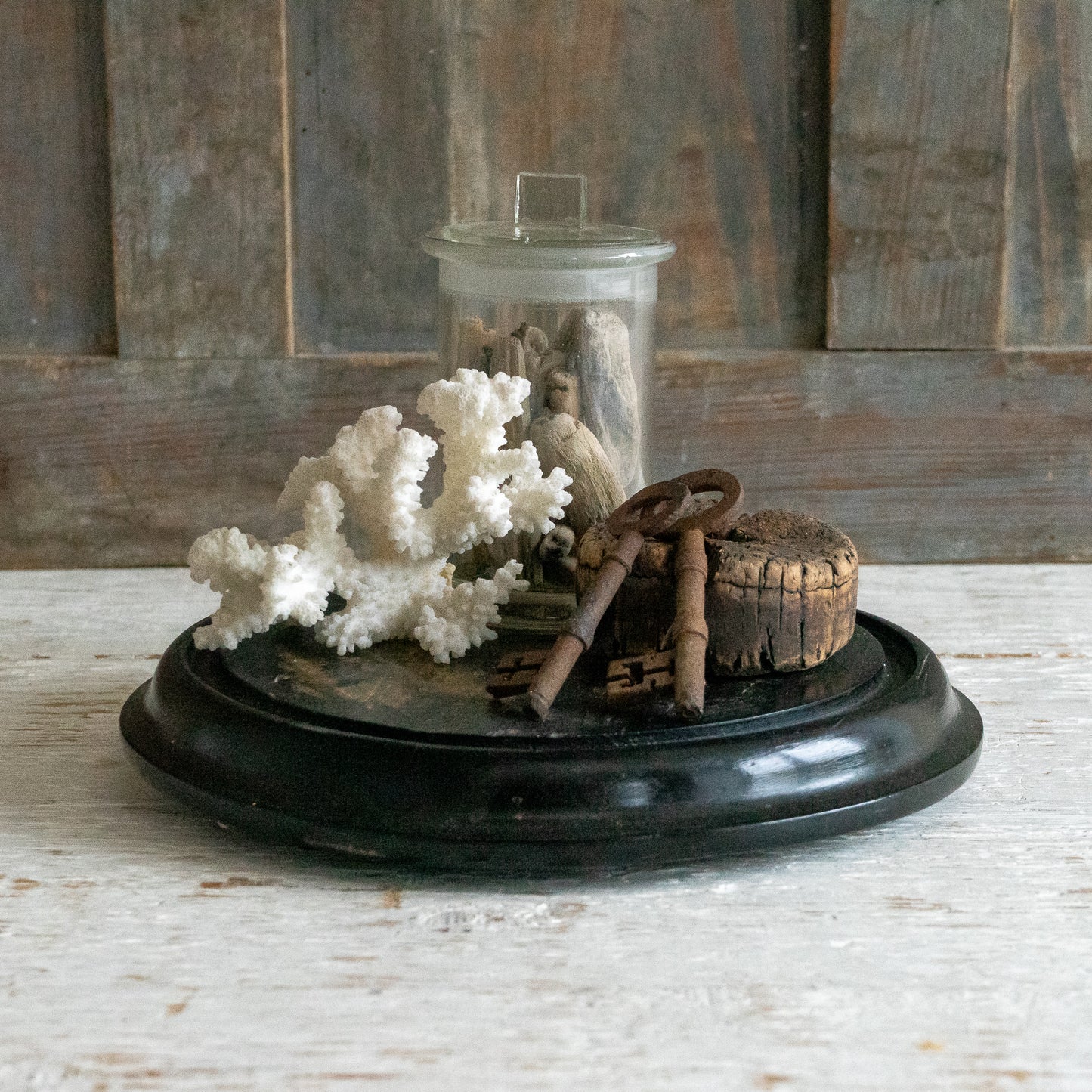 Ebonised Wooden Dome Base
