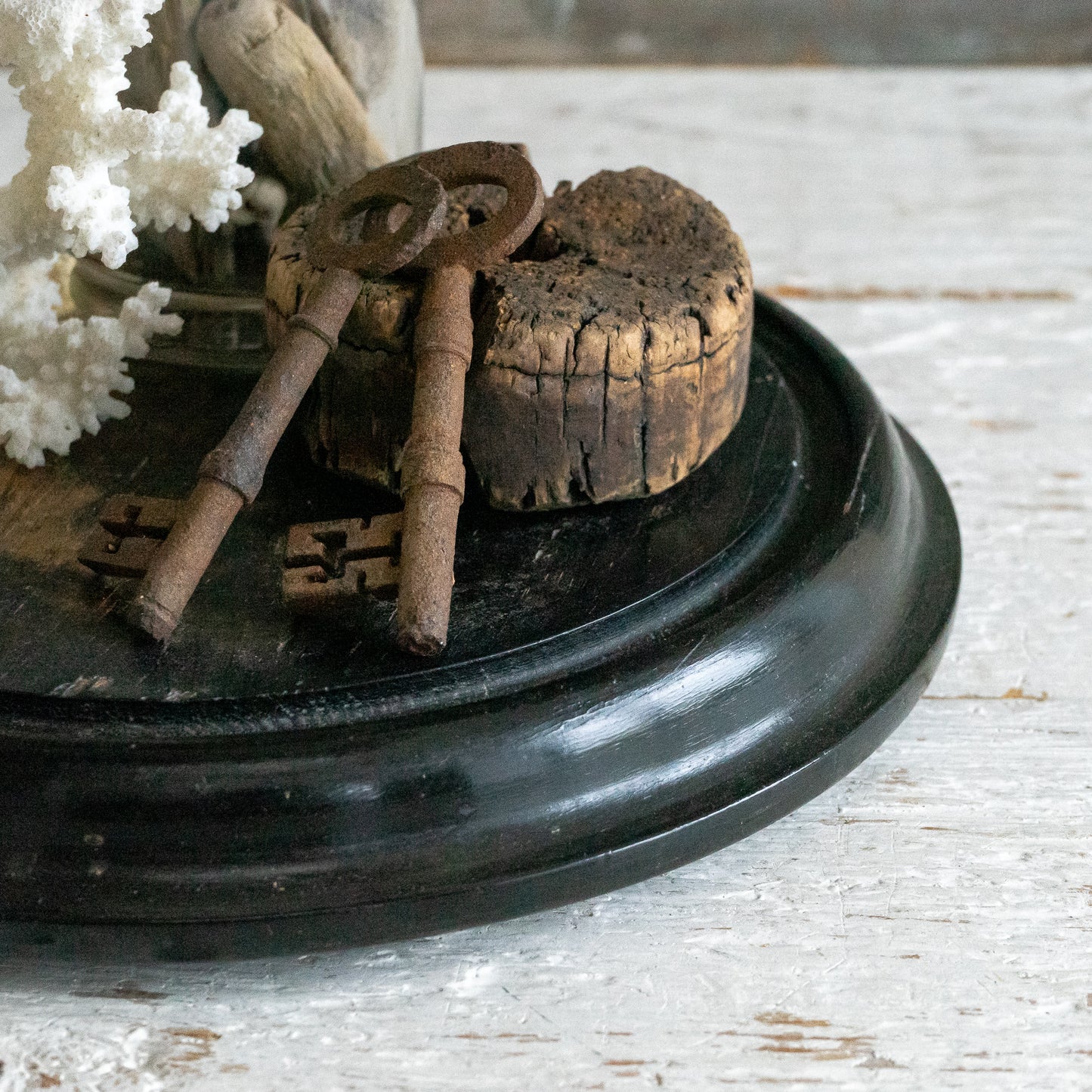 Ebonised Wooden Dome Base