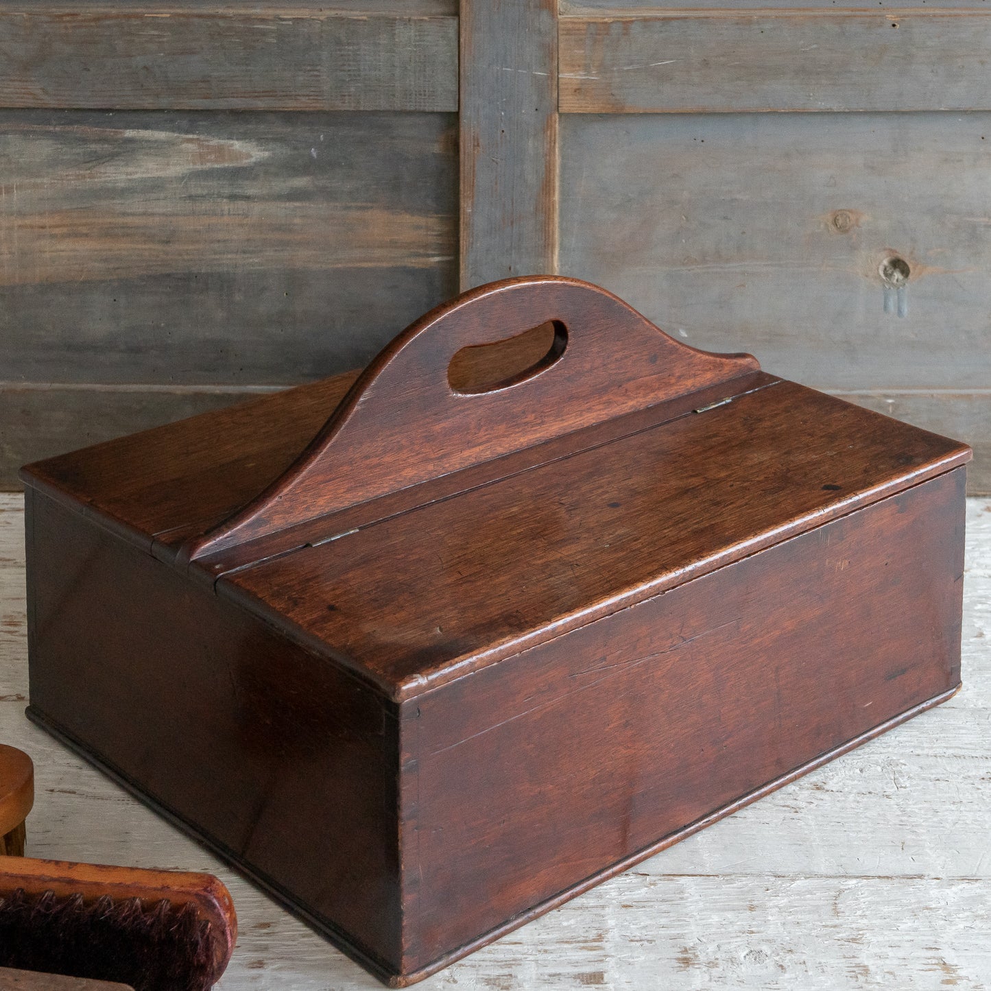 Fabulous Lidded Mahogany Cutlery Tray Box