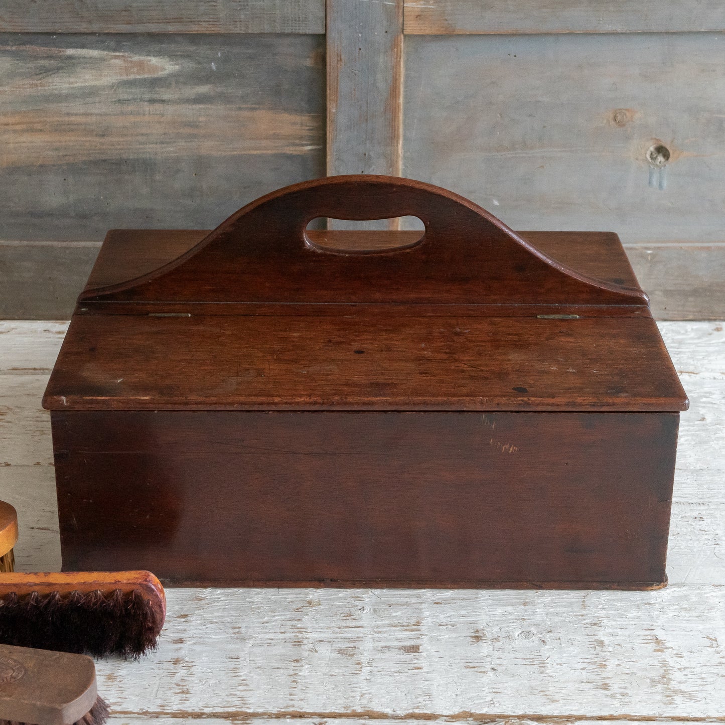 Fabulous Lidded Mahogany Cutlery Tray Box