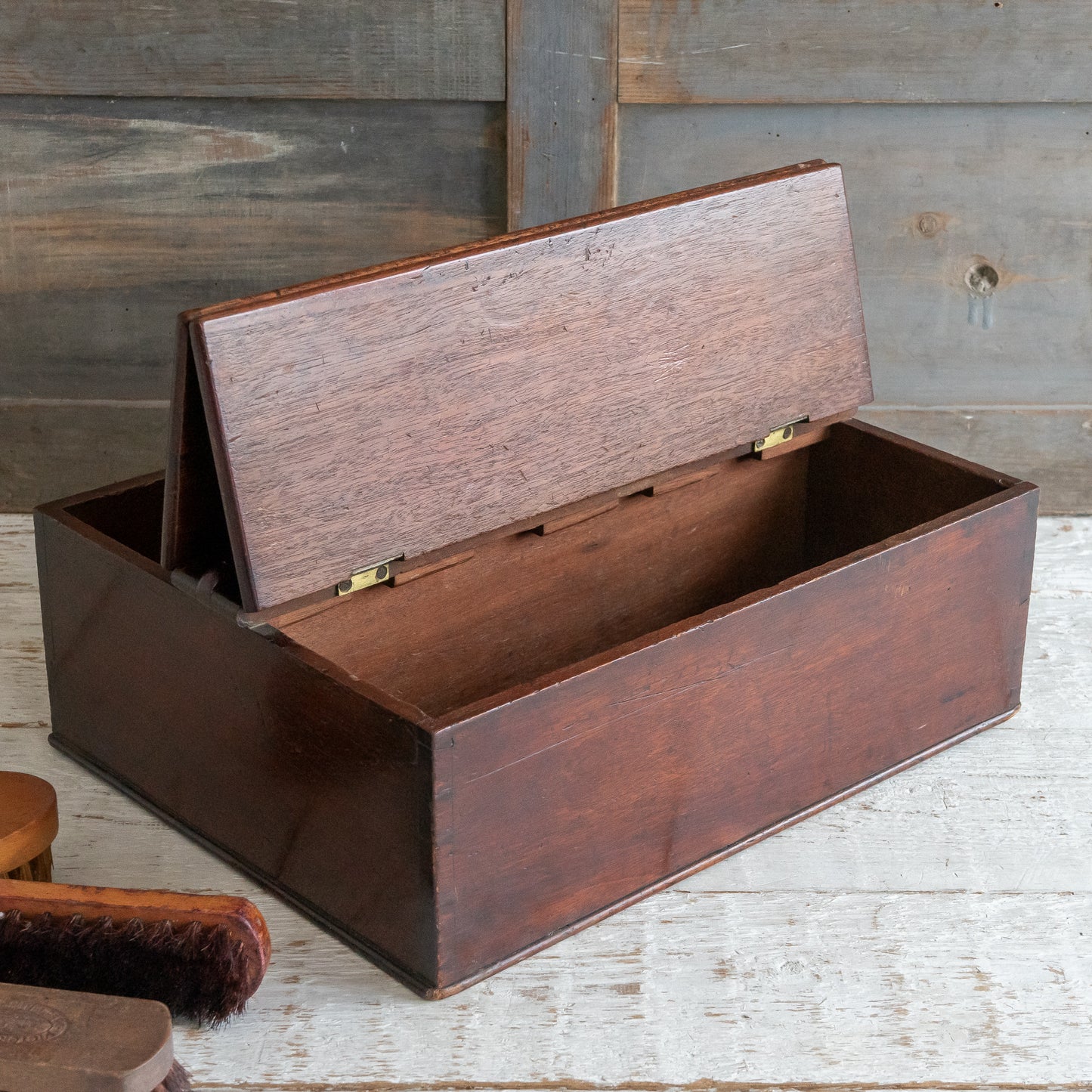 Fabulous Lidded Mahogany Cutlery Tray Box