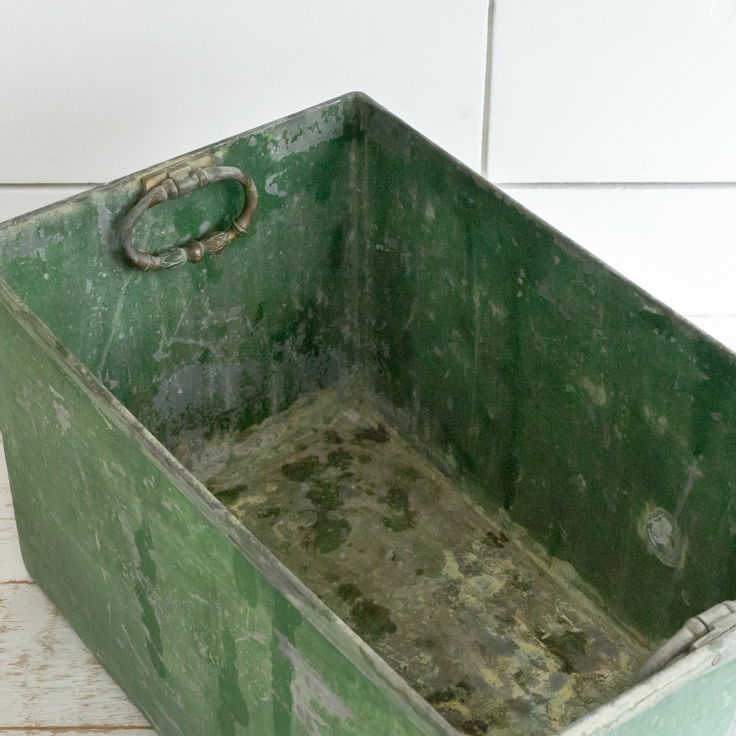 FABULOUS ORIGINAL PAINTED ZINC TROUGH PLANTER