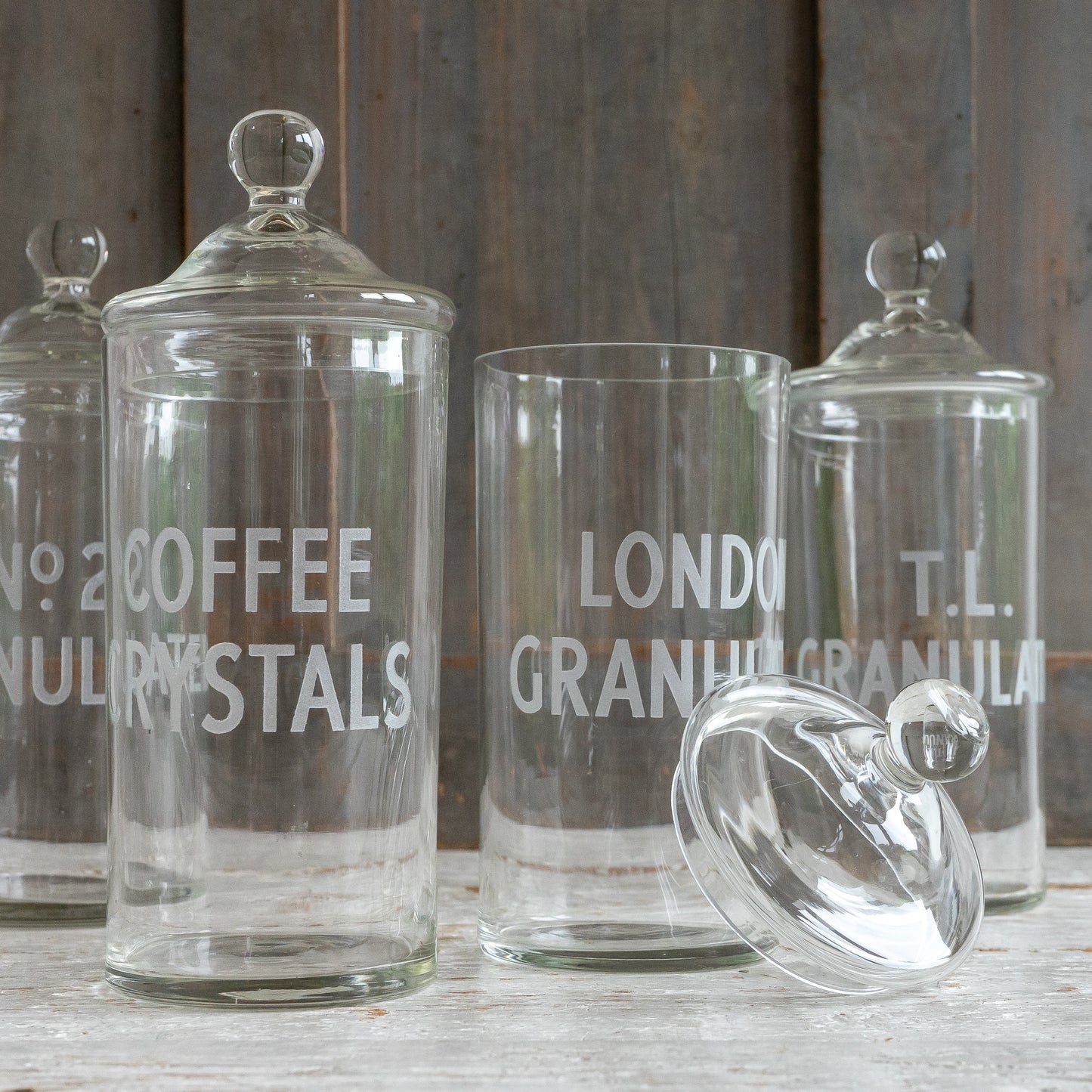 Fabulous Vintage Etched Glass Storage Jar