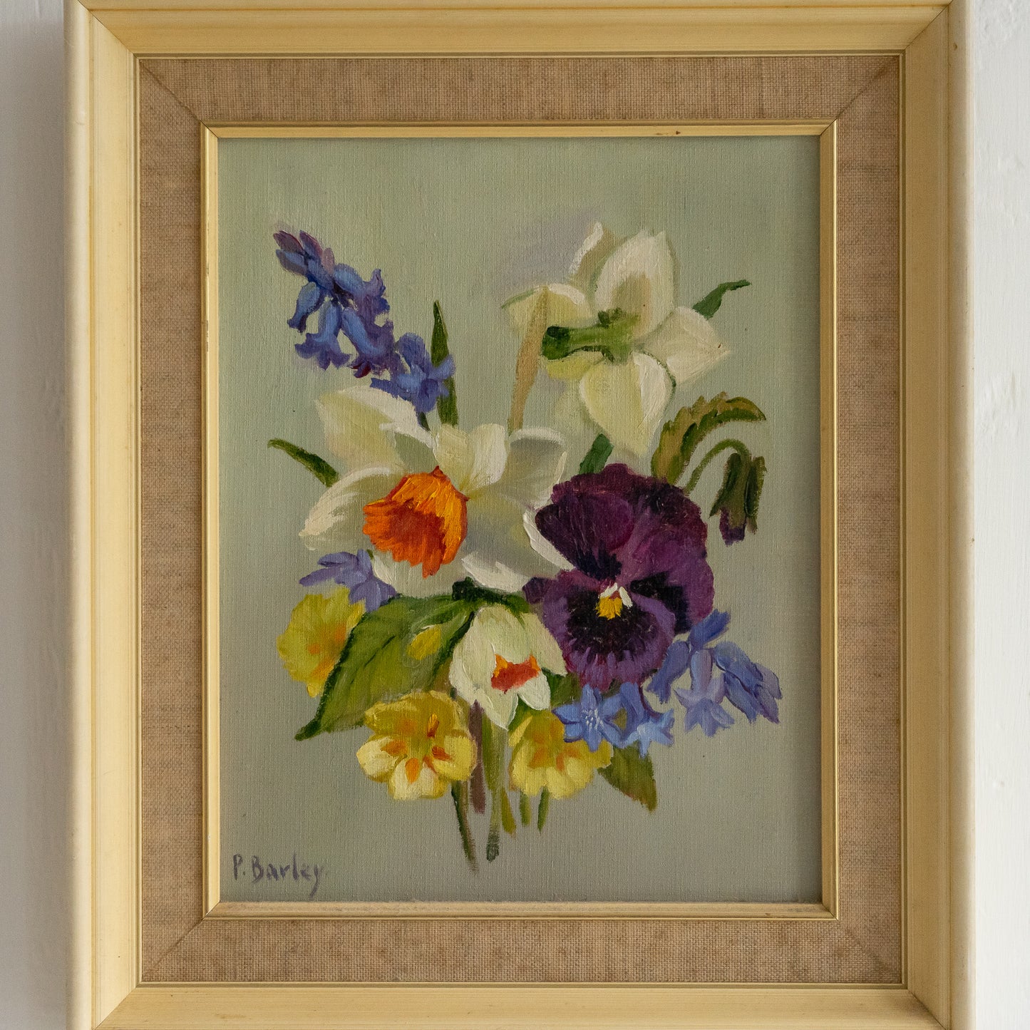 Framed Oil Painting of Spring Flowers