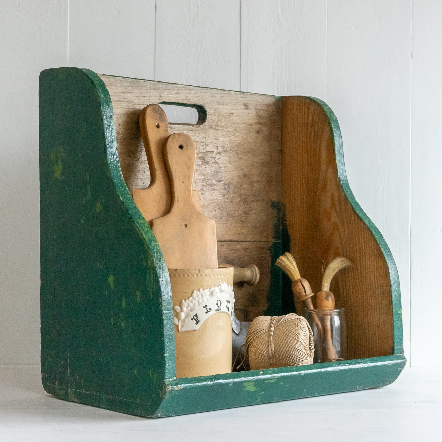 Green Painted Rustic French Wash Box