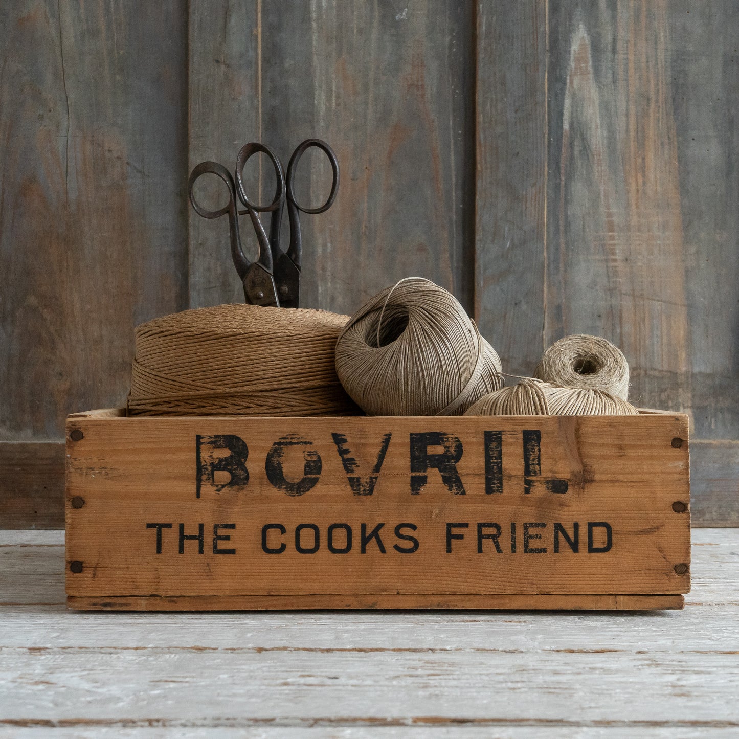 LARGE RUSTIC BOVRIL BOTTLE BOX