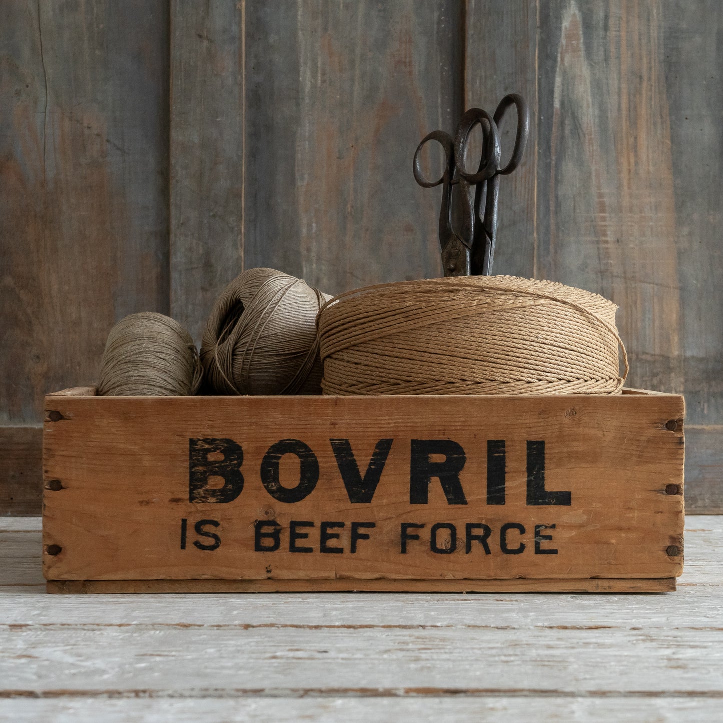 LARGE RUSTIC BOVRIL BOTTLE BOX