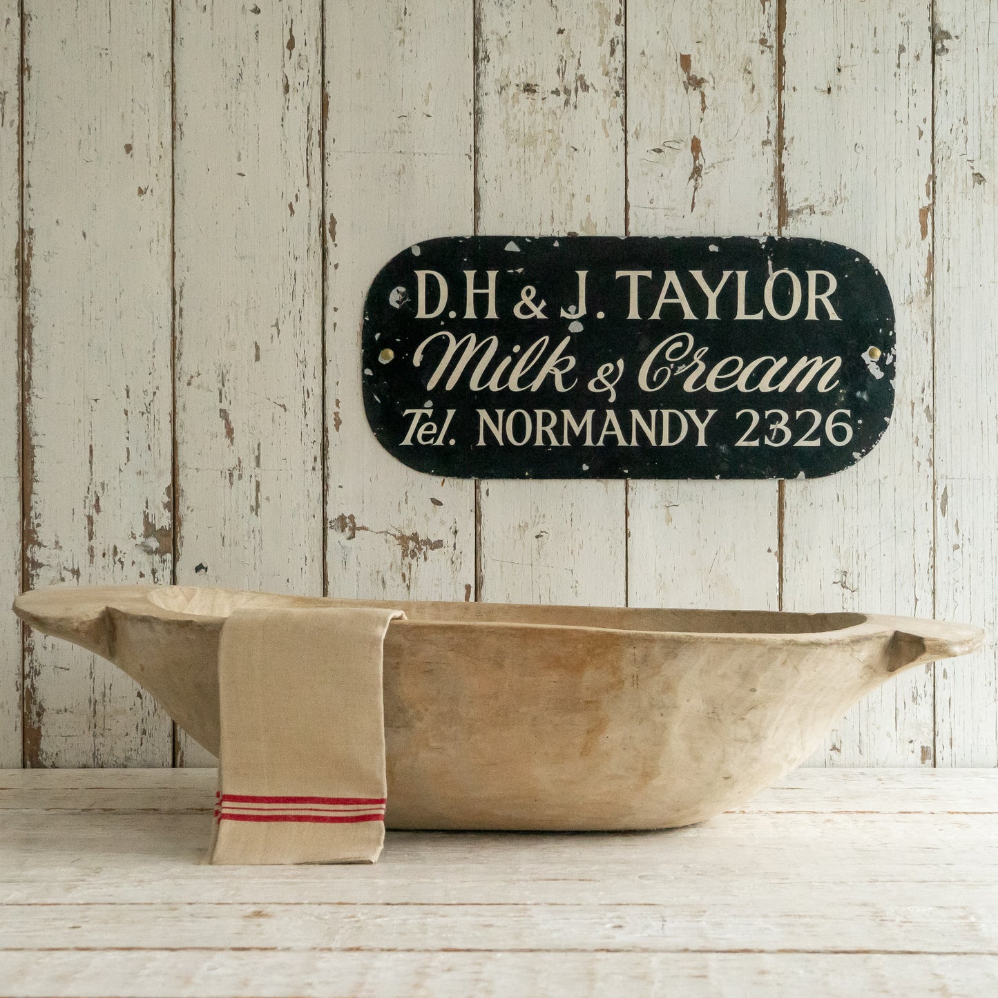 Large Rustic Hand Carved Dough Bowl