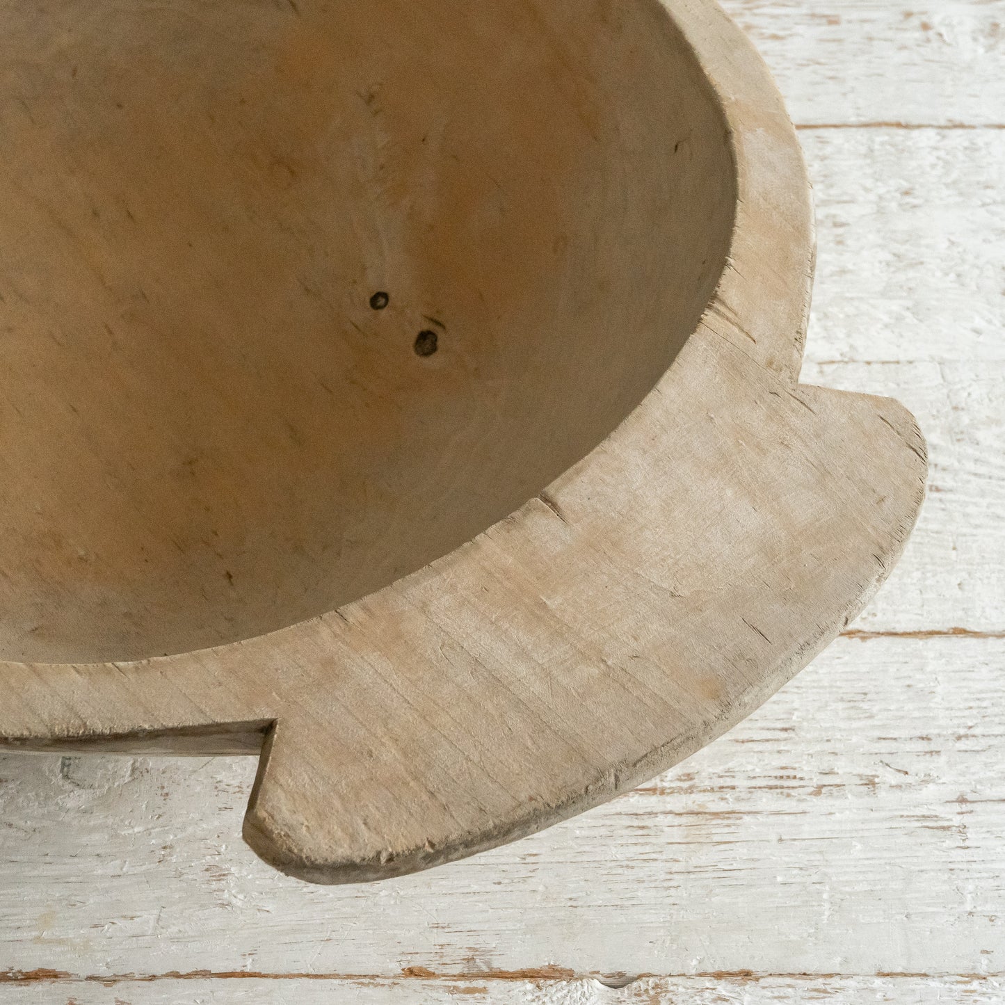 Large Rustic Hand Carved Dough Bowl