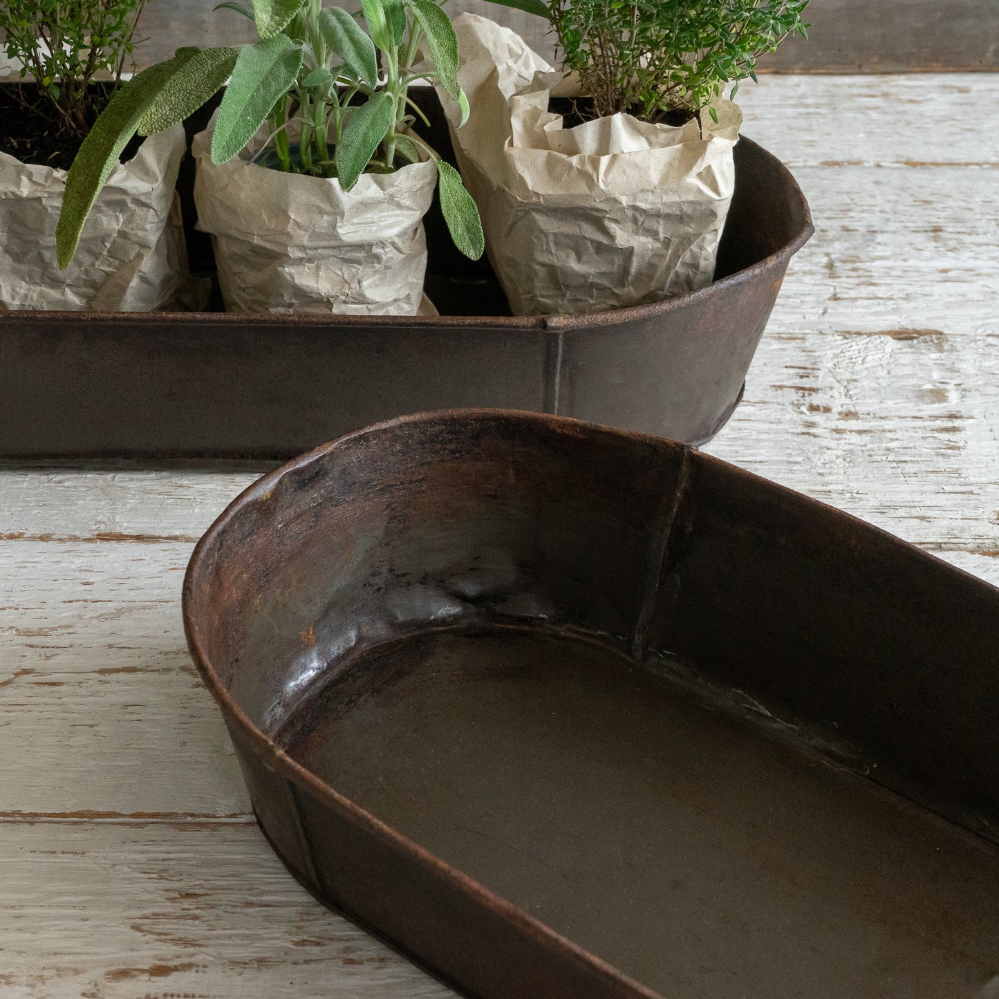 LARGE RUSTIC OBLONG CAKE TIN