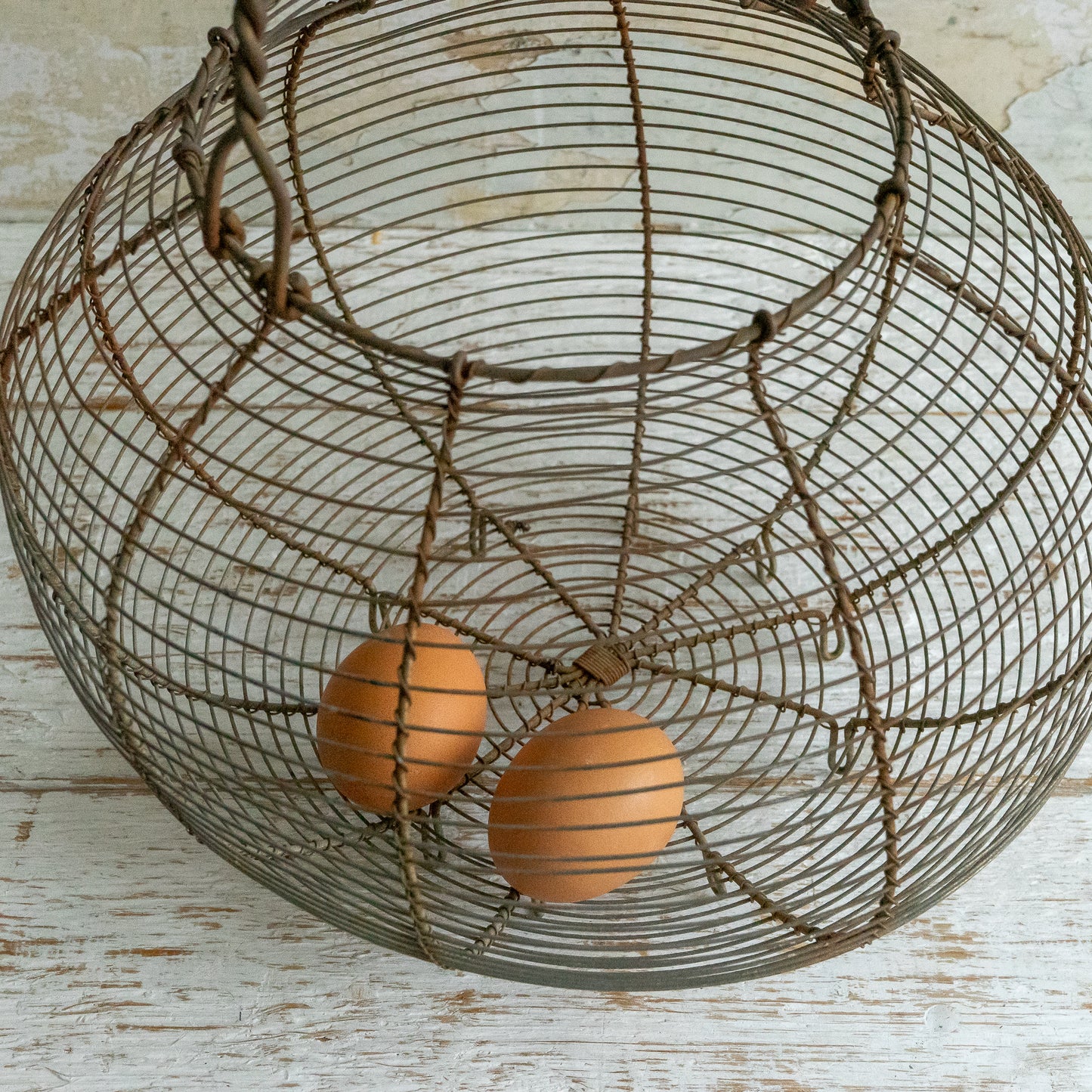 Large Rustic Wire Egg Basket
