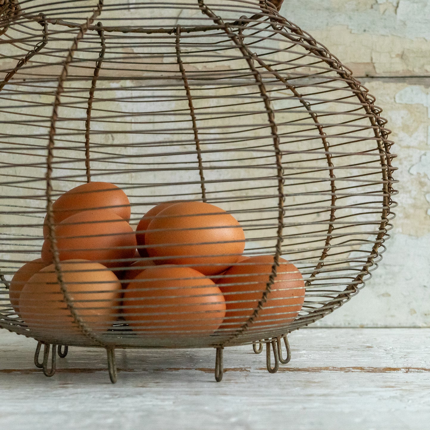 Large Rustic Wire Egg Basket