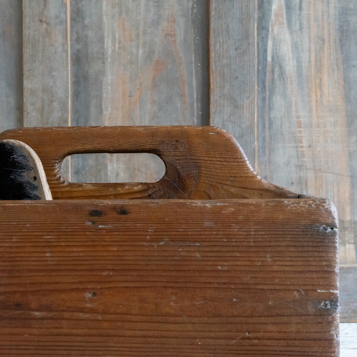 Large Rustic Wooden Trug Caddy