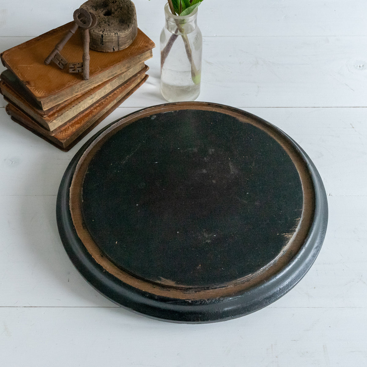 Large Vintage Ebondised Round Dome Base