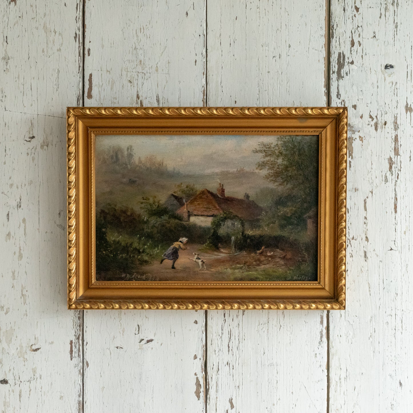 Little Girl and her Dog Oil Painting