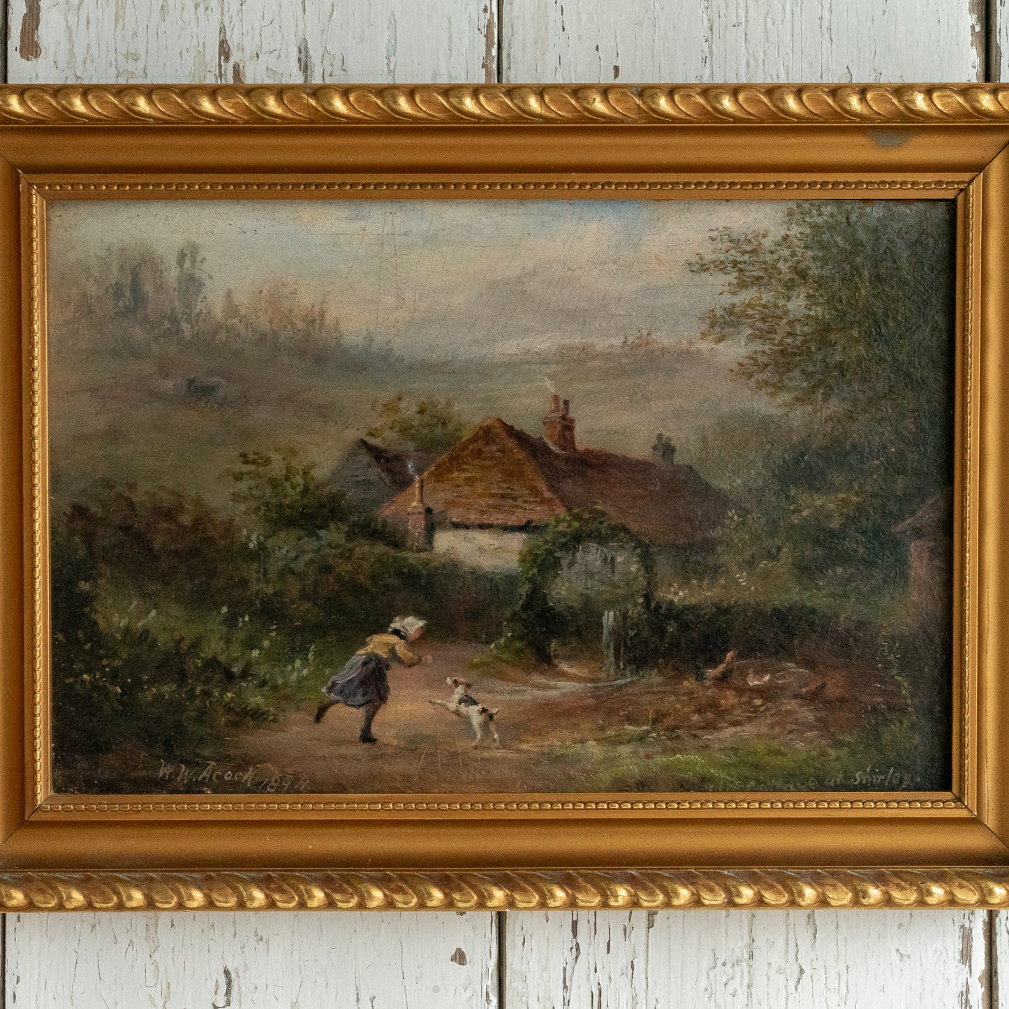 Little Girl and her Dog Oil Painting