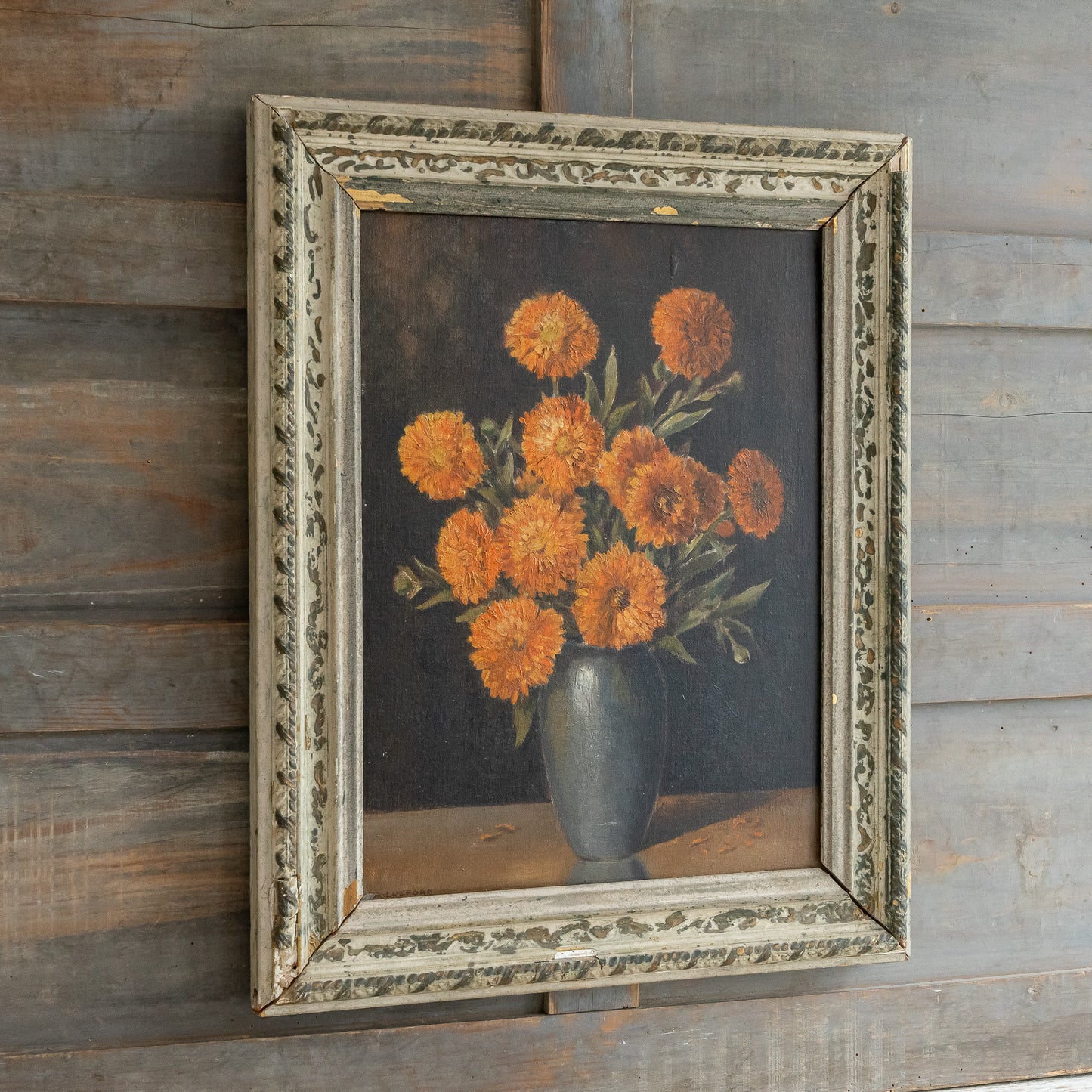 Marigold Framed Oil Painting