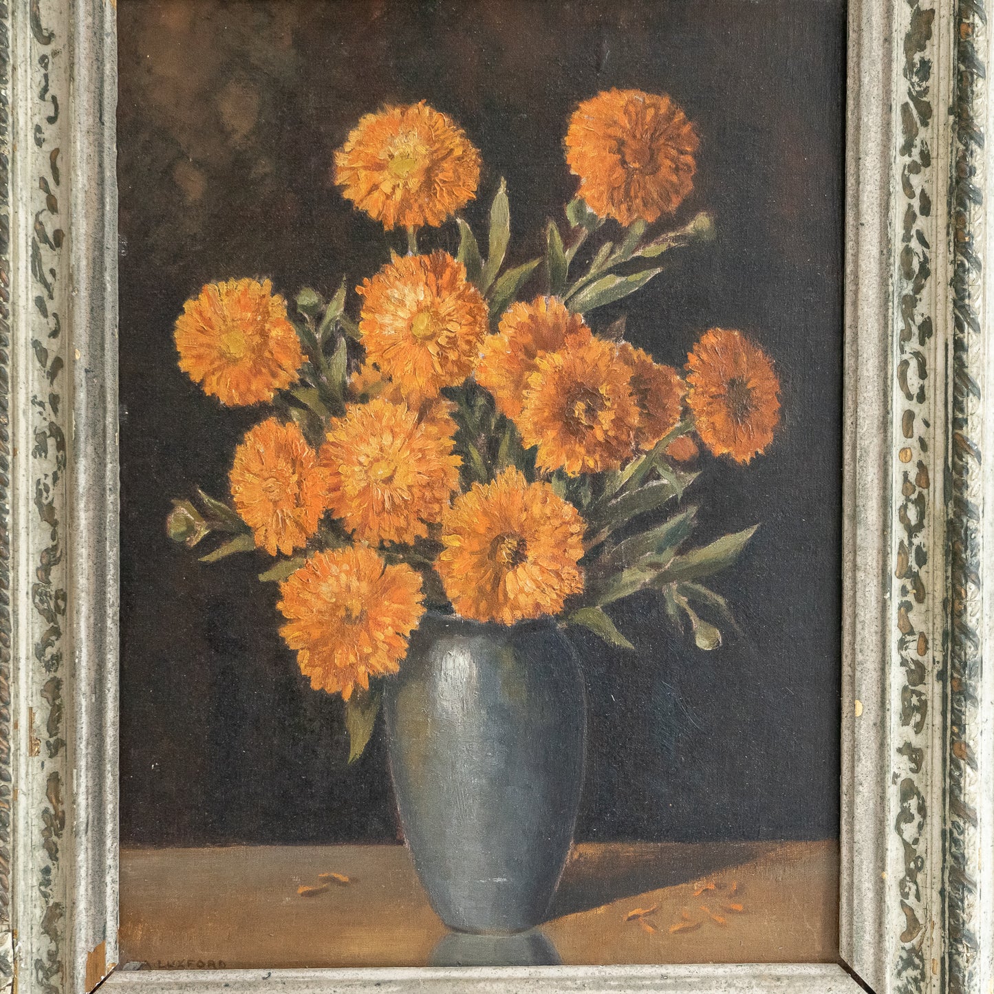 Marigold Framed Oil Painting