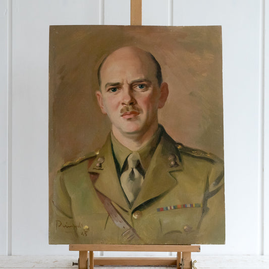 Oil on Board Painting of an Army Officer