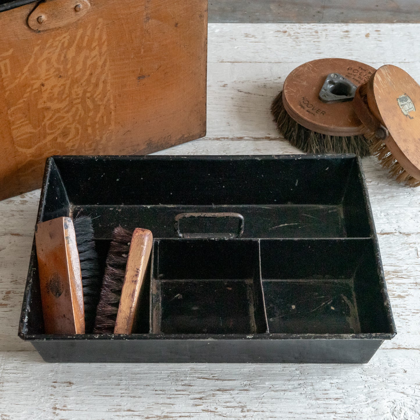 Original Grain Effect Metal Maids Box and Liner