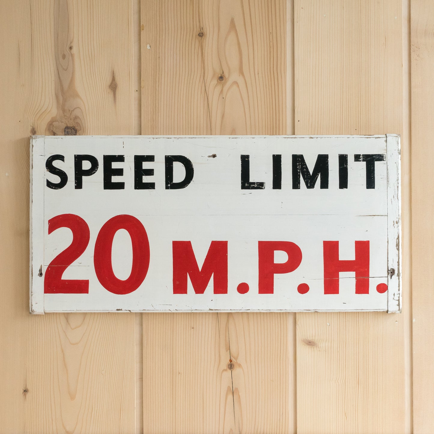 Original Hand Painted wooden Speed Sign