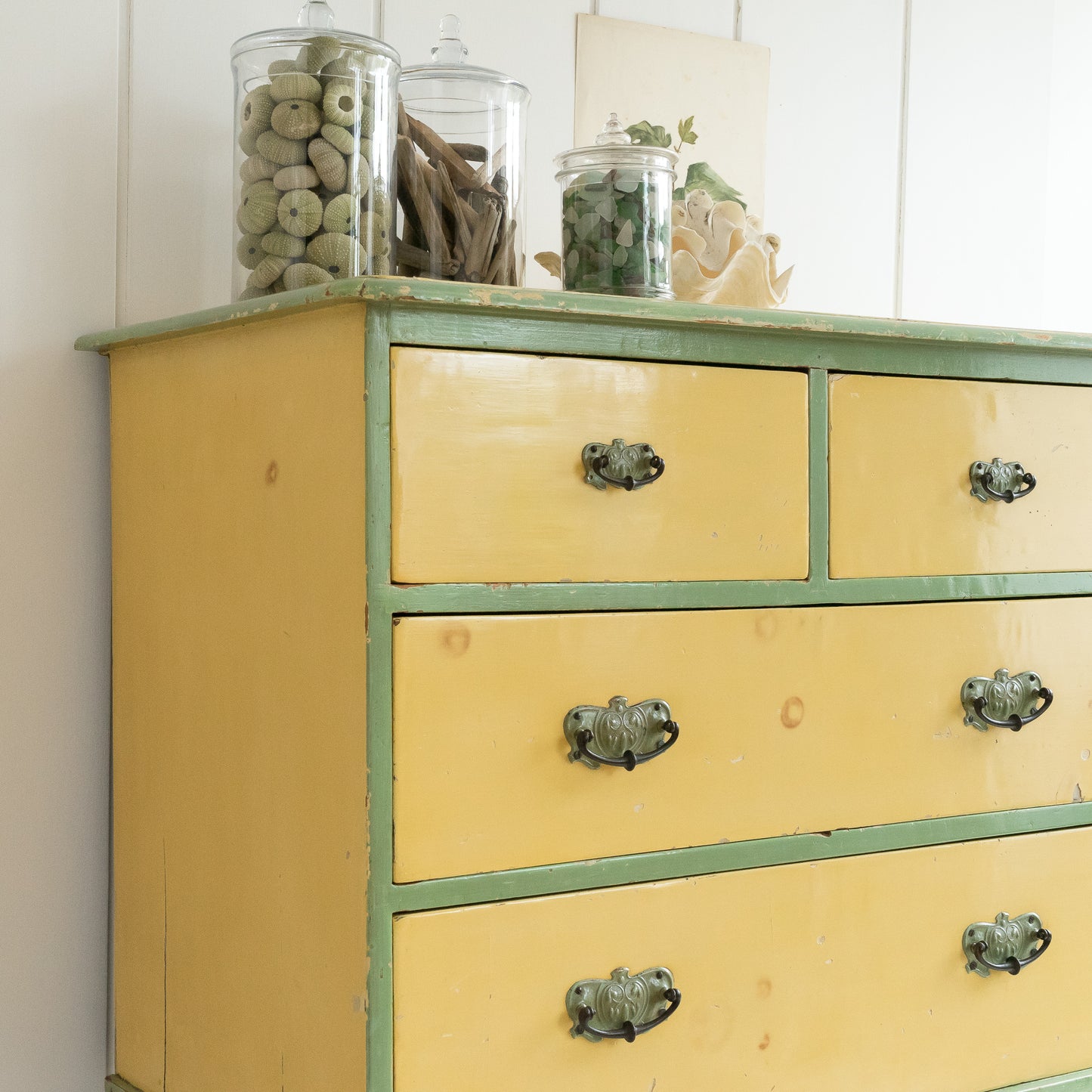 Original painted English Pine Chest of Drawers