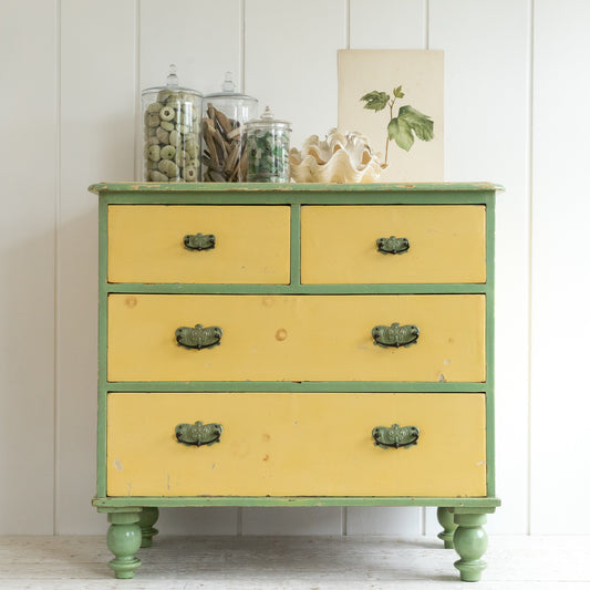 Original painted English Pine Chest of Drawers