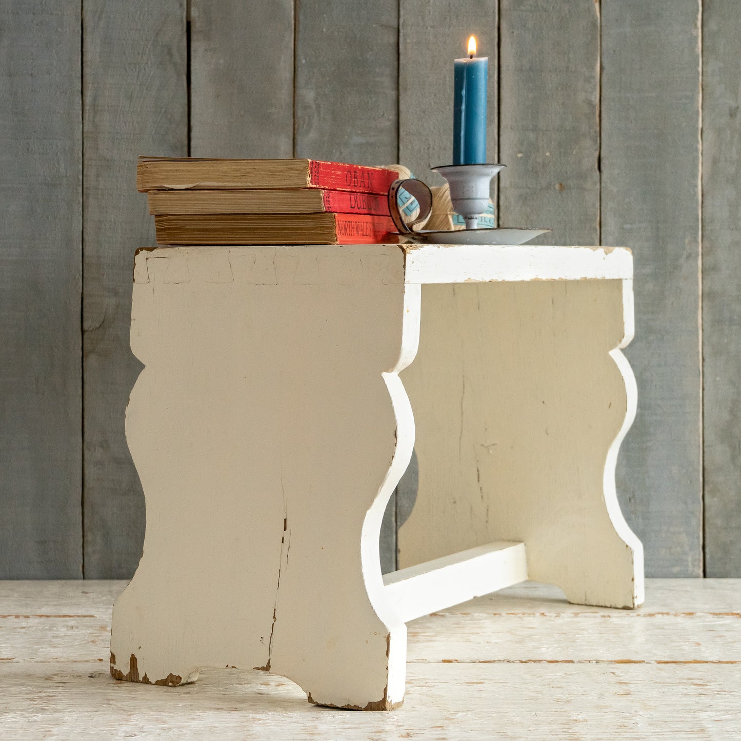 Original Painted White Stool