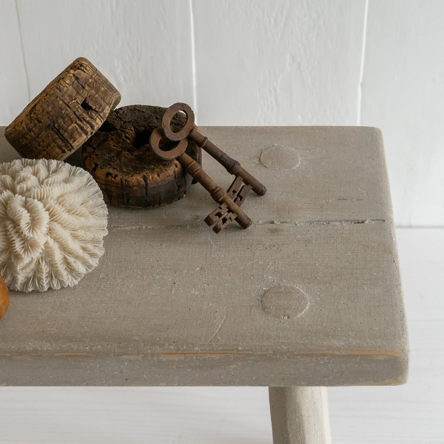 Pale Grey Painted Stool