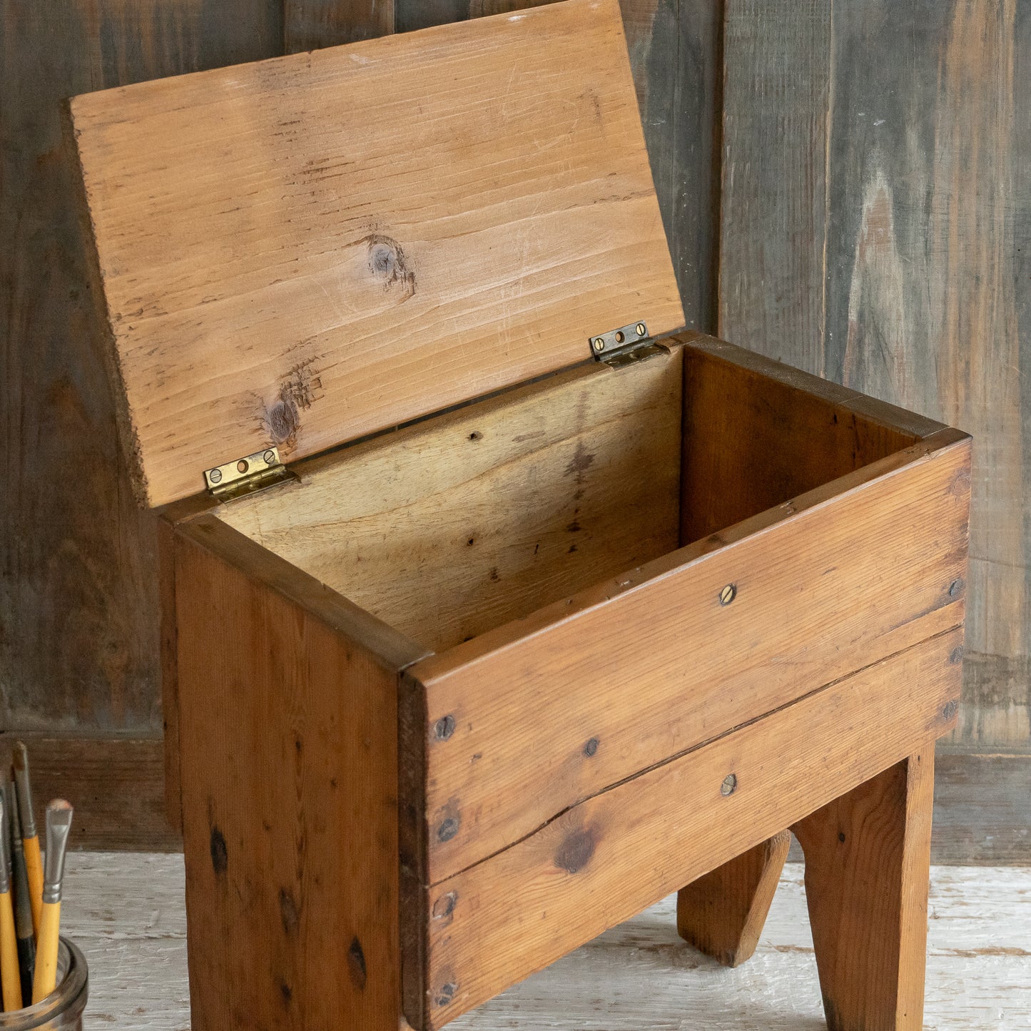 Pine Flip Top Stool
